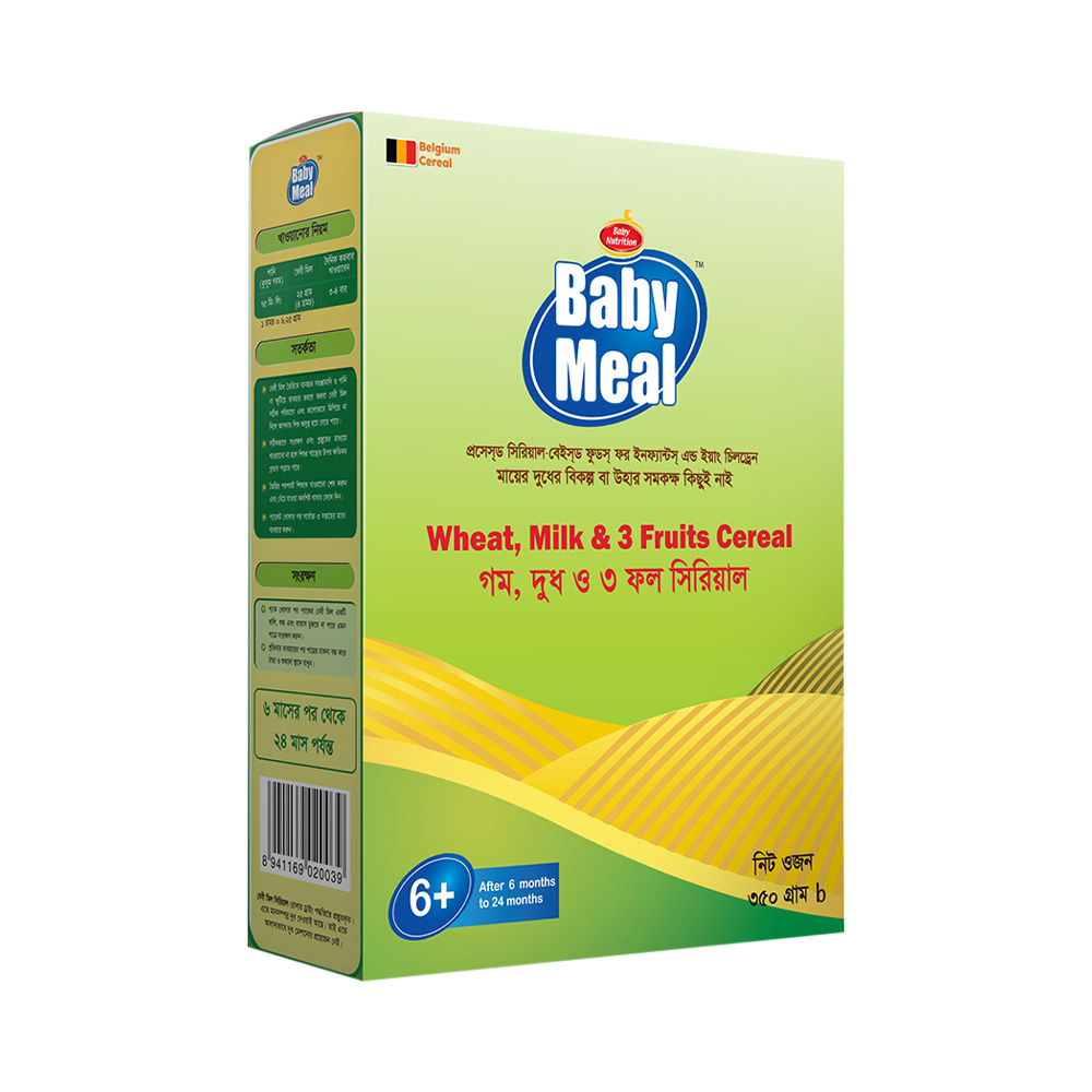 Baby Meal Milk Wheat & 3 Fruits Cereal (6-24 M)