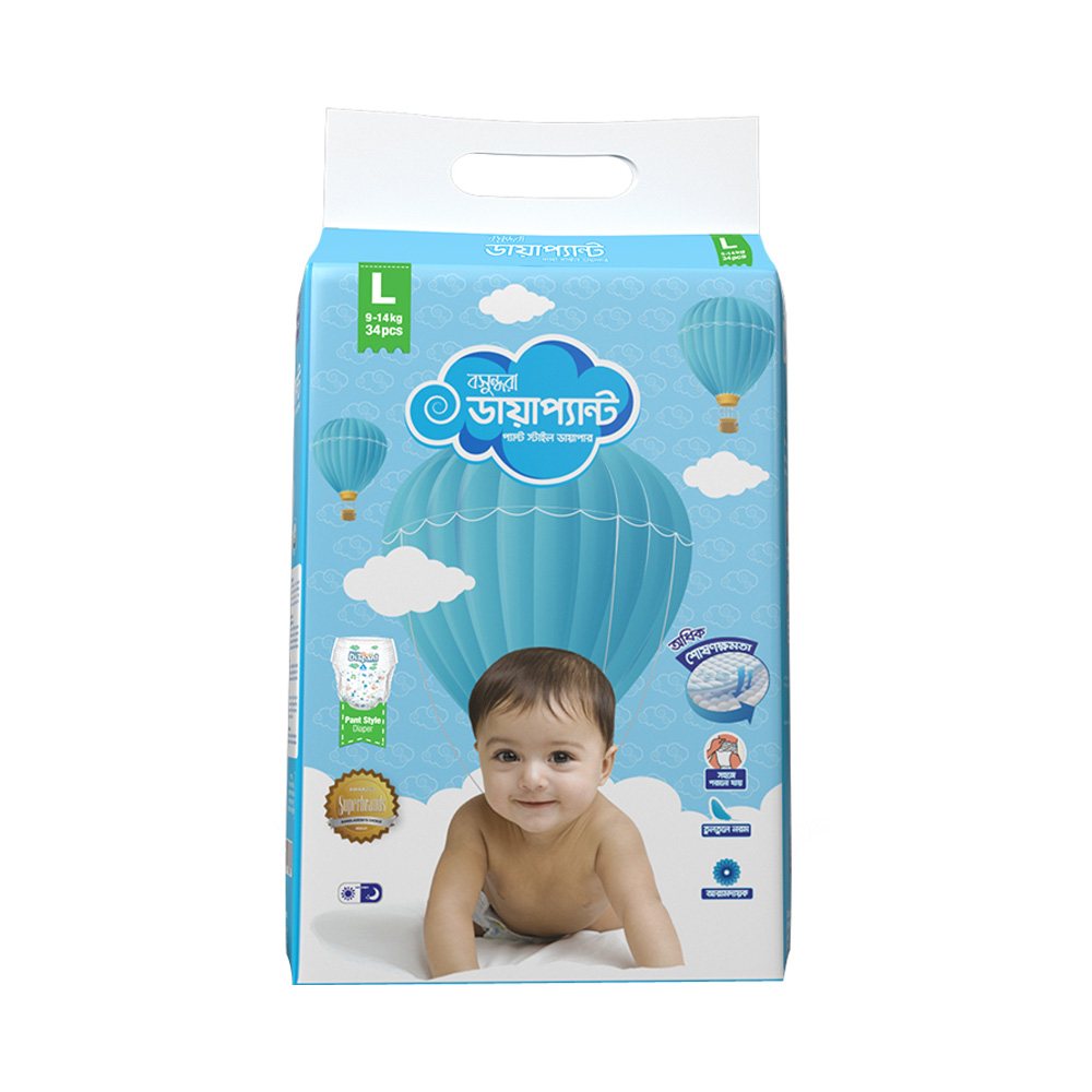 Bashundhara Diapant Baby Diaper L 9-14 kg