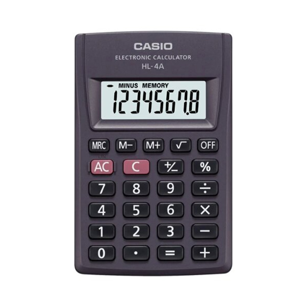 Casio Hand Held Calculator 8 Digit (HL-4A)