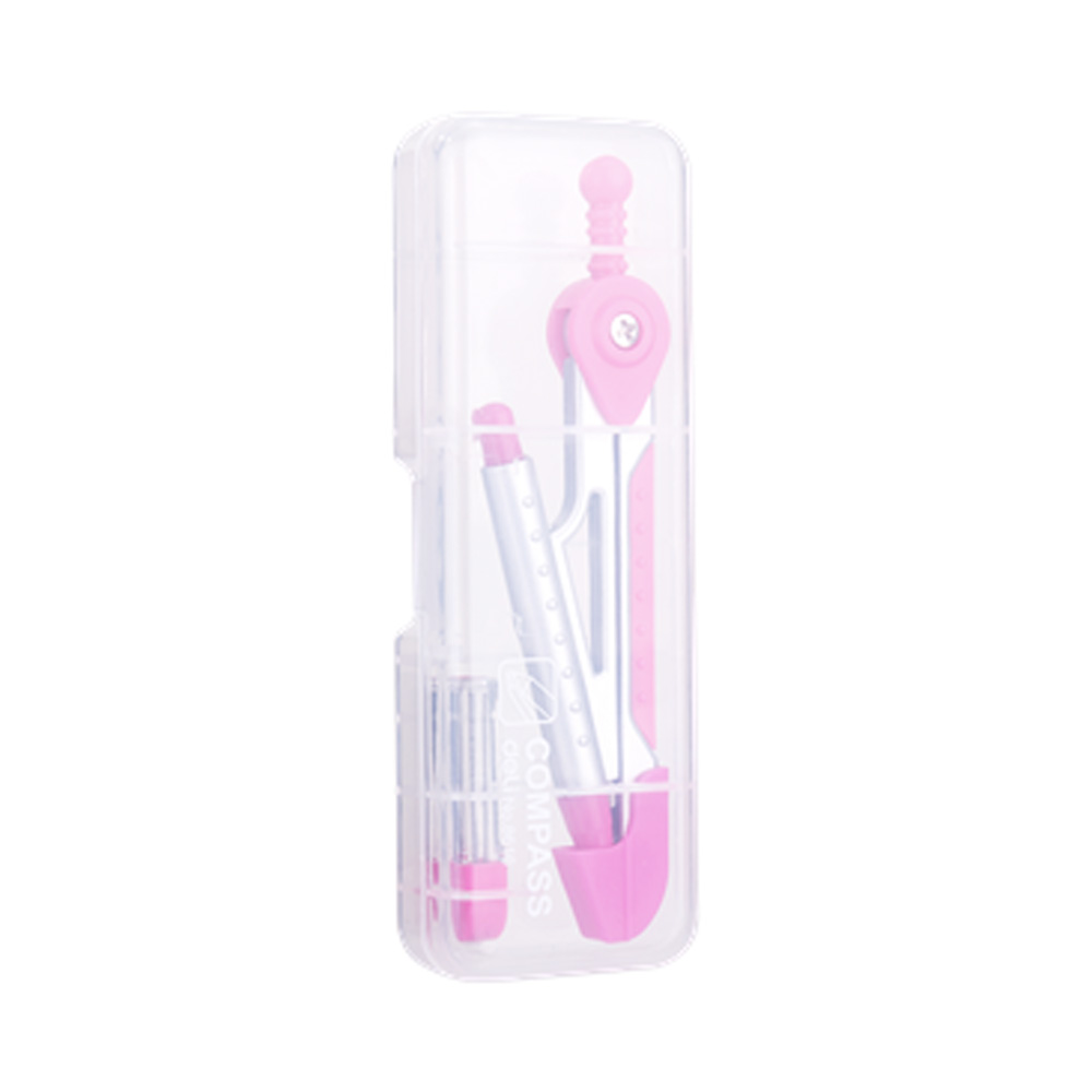 Deli Compass With Lead Pencil (Pink)