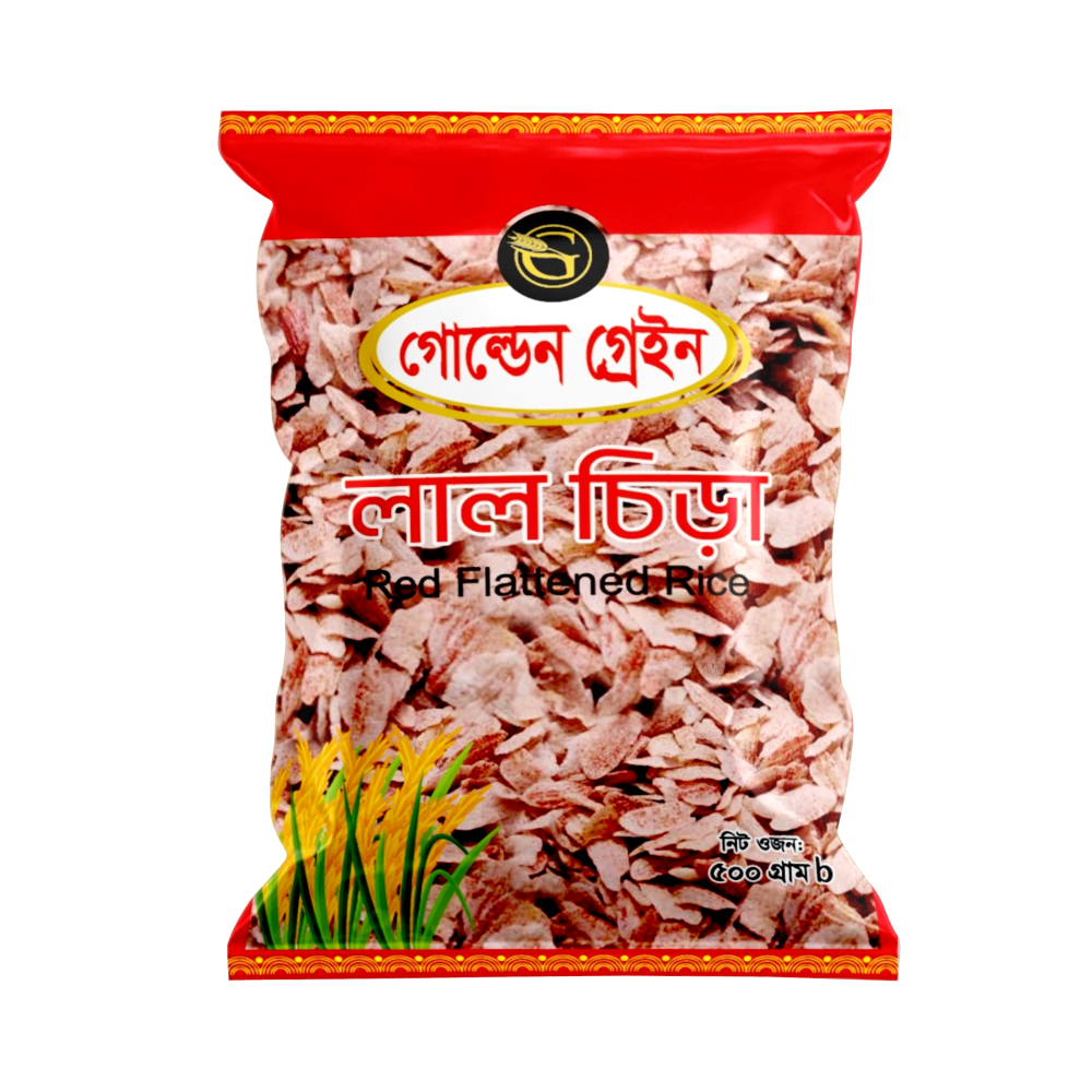 Golden Grain Red Flattened Rice (Lal Chira)