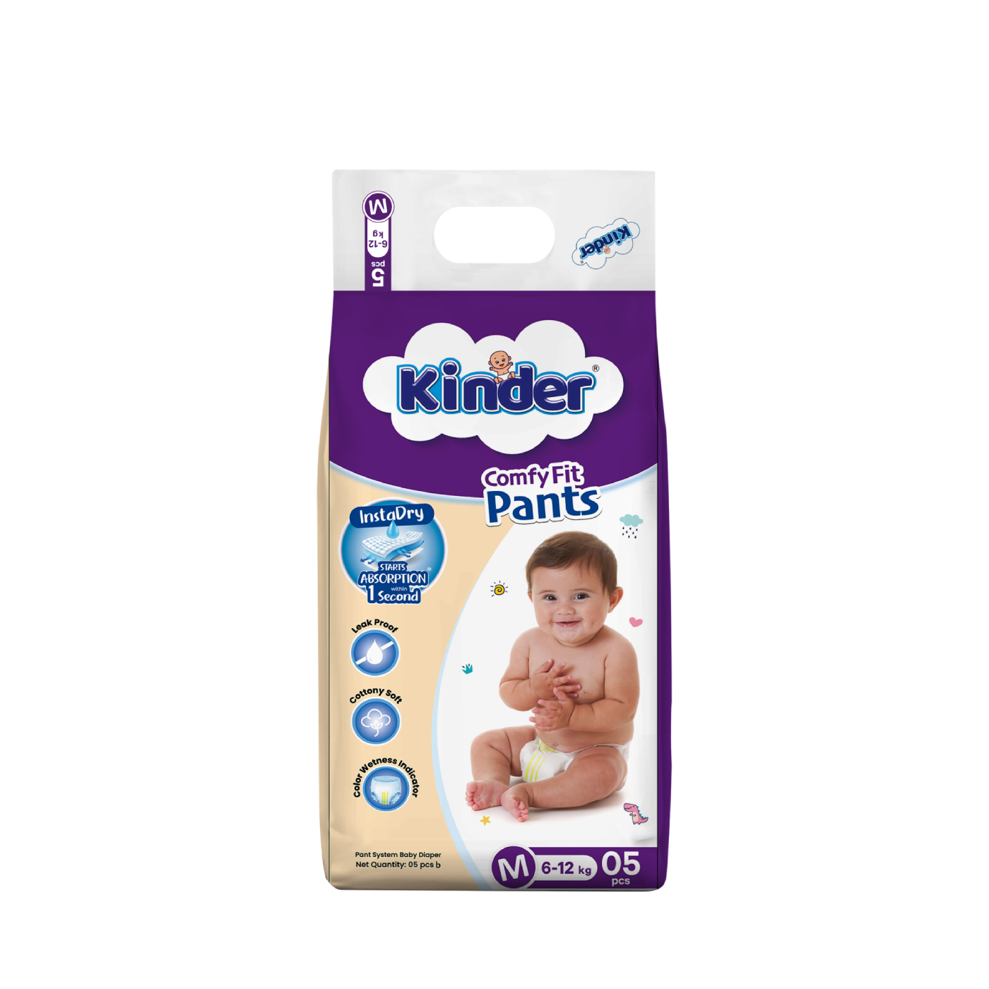 Kinder Comfy Fit Pants Diaper M (6-12 kg)