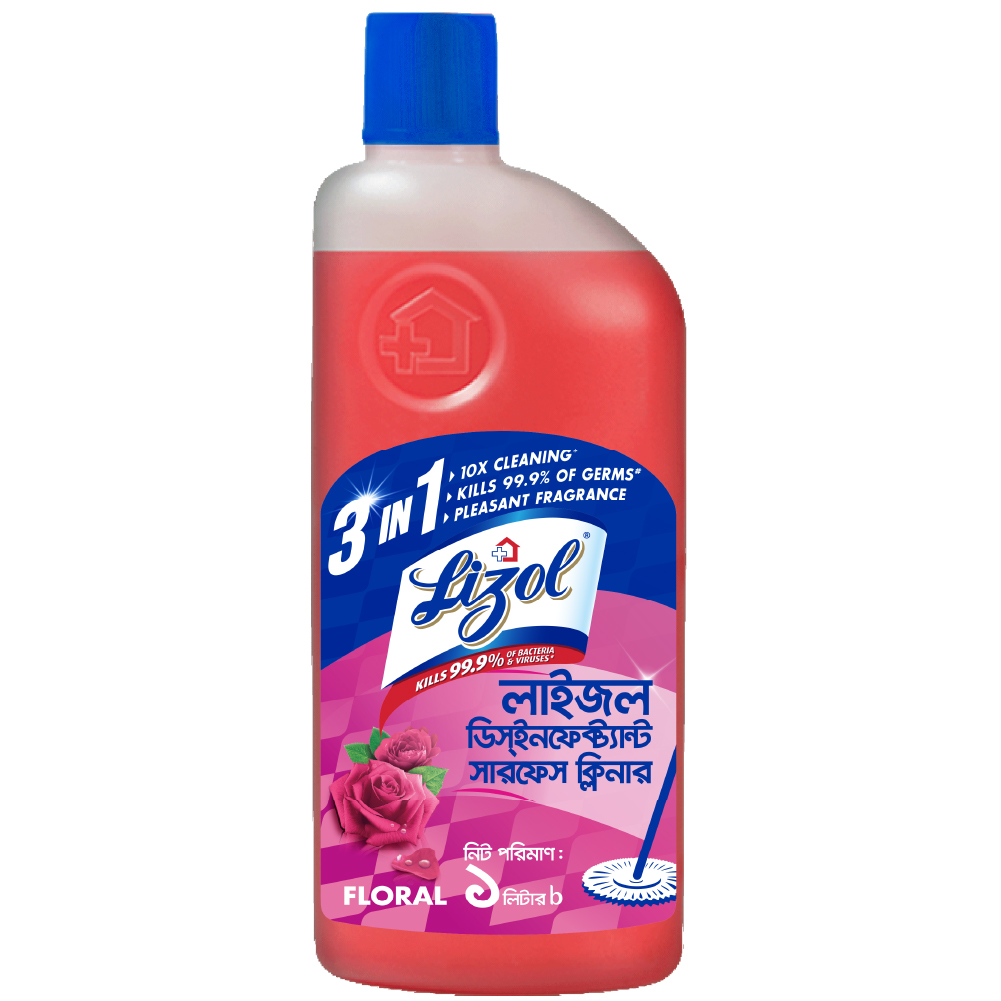 Lizol Floor Cleaner Floral Disinfectant Surface