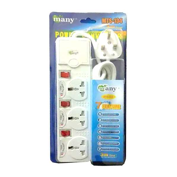 Many 3 Socket Power Converter Multi Plug (3 Pin)