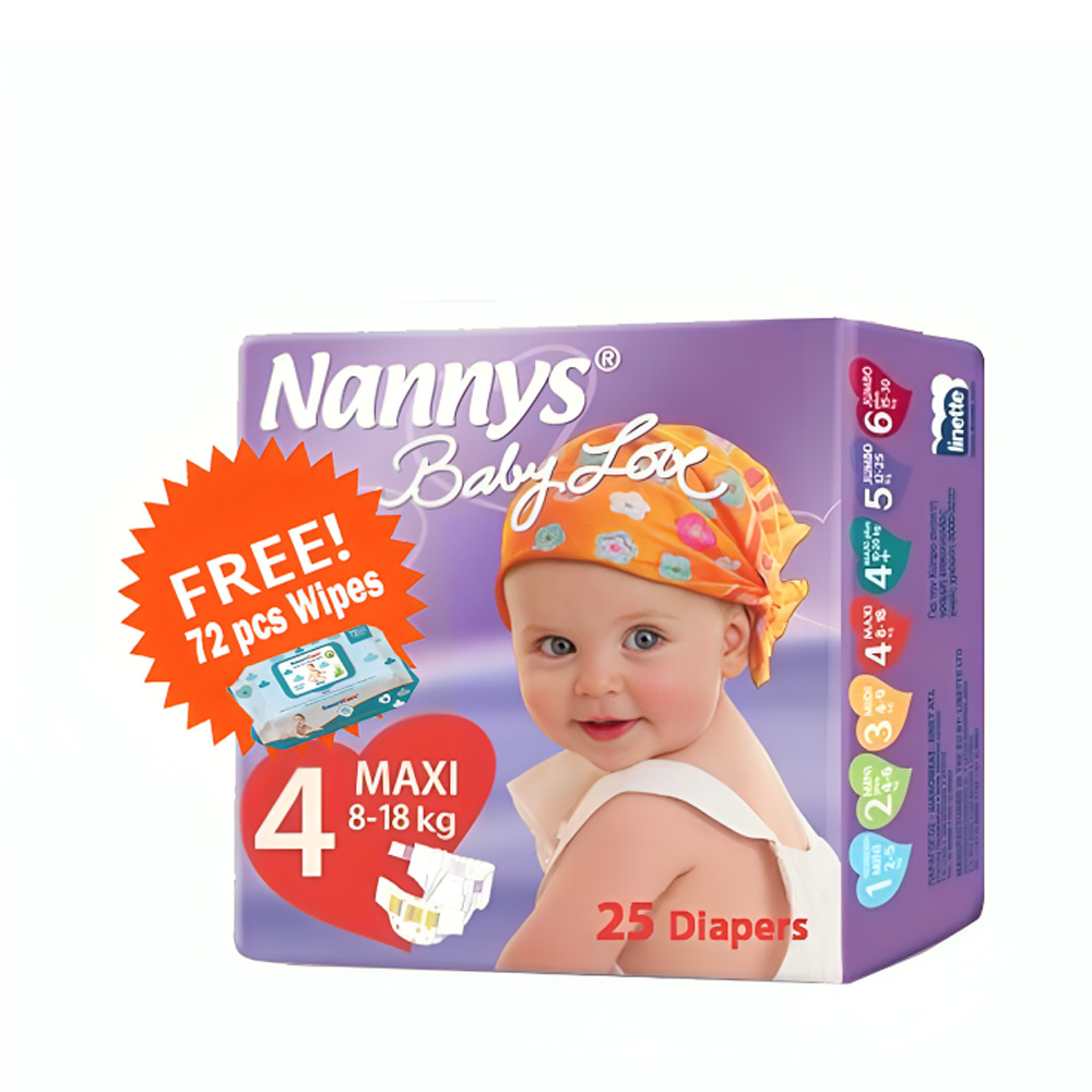 Nannys Baby Love Diaper Belt 4 Maxi 8-18 kg (Free Wipes 72 pcs)