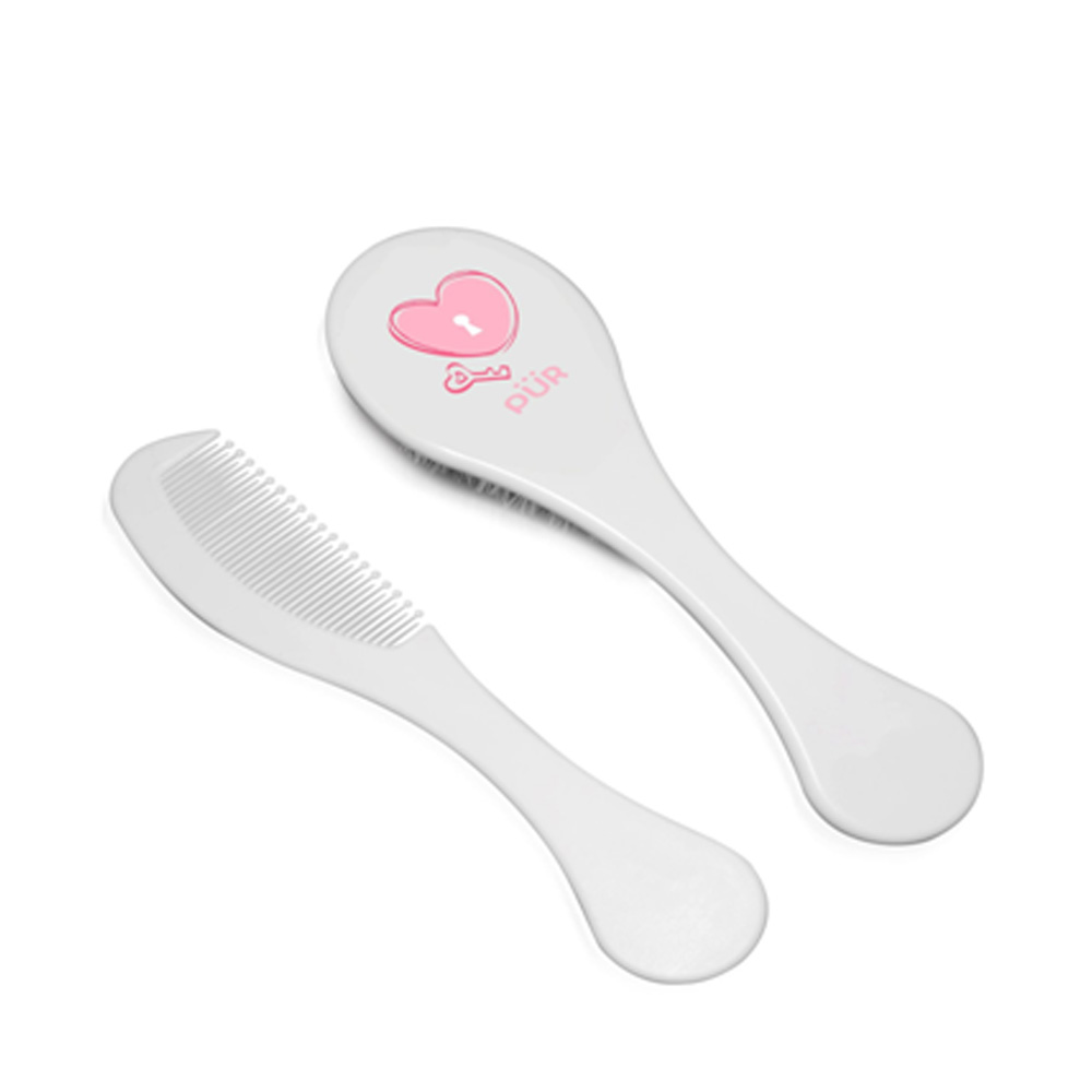 Pur Baby Brush & Comb (Pink) 1 set