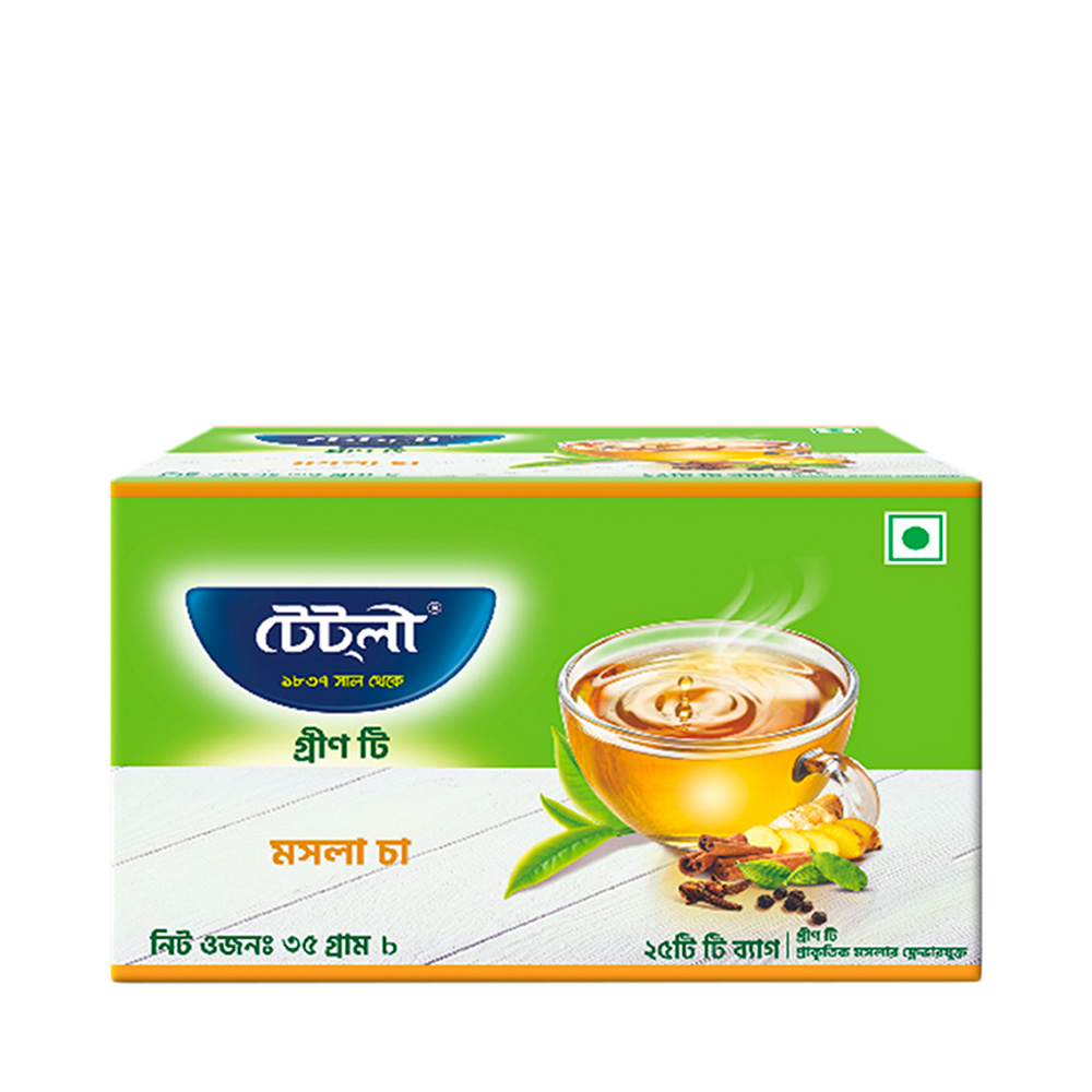 Tetley Green Tea Bag Masala Cha 25 pcs
