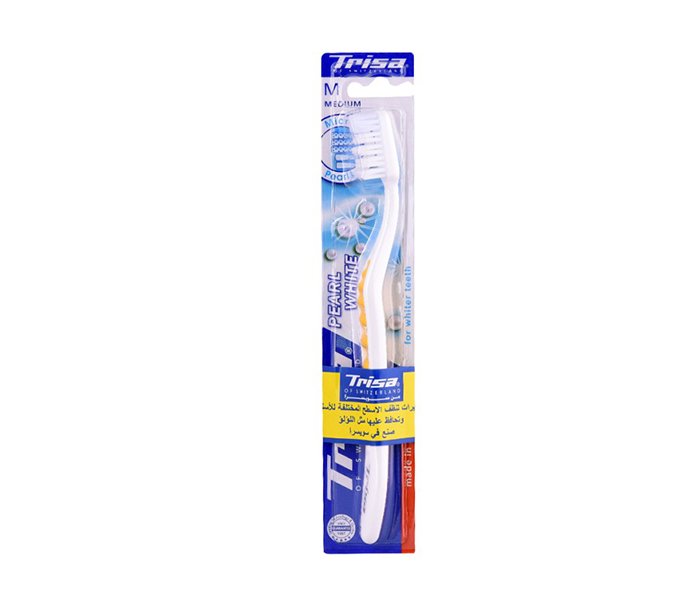 Trisa Toothbrush Pearl White Medium (Assorted colour)