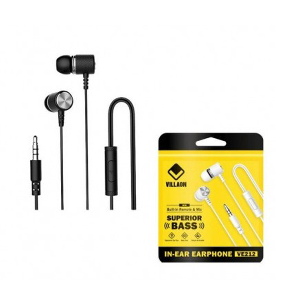 Villaon In-Ear Earphone Superior Bass Black (VE-212)