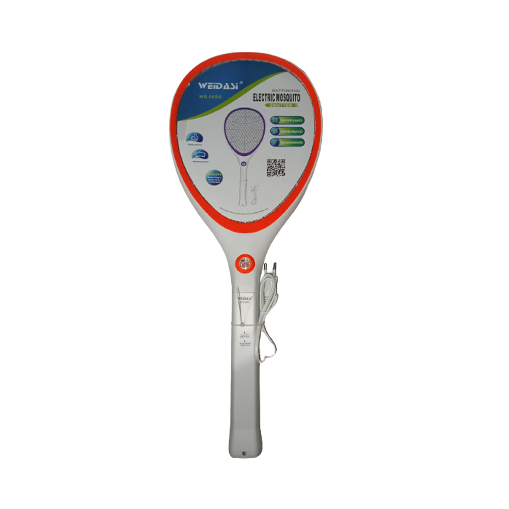 Weidasi Multifunction Electric Mosquito Swatter With Led Light And Charger (Orange)